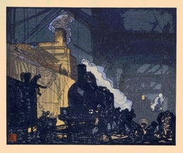 <Ten Woodcuts>: In the Docks