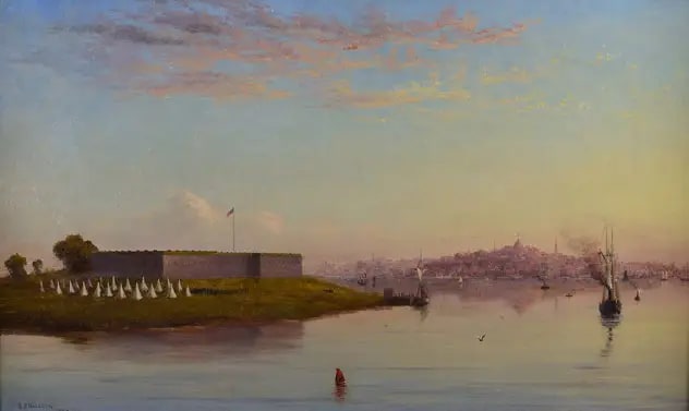Encampment on Castle Island, Boston Harbor