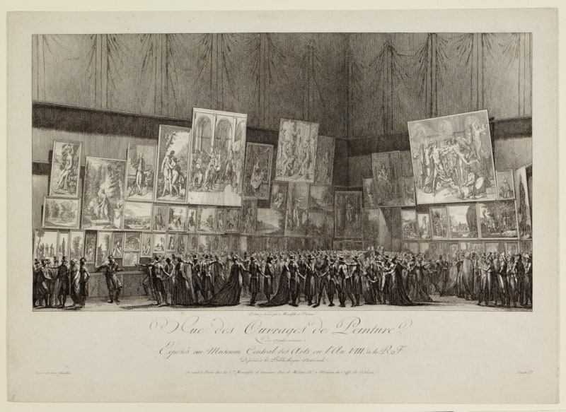 Vue des Ouvrages de Peinture, des Artistes Vivans, Exposés au Museum Central des Arts, en l'An VIII, de la R. F.