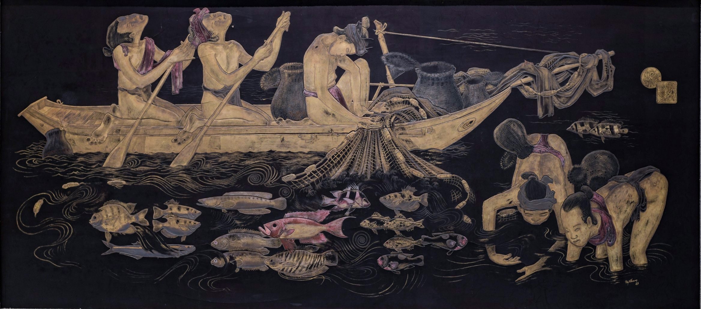 Fishing on a moonlit night