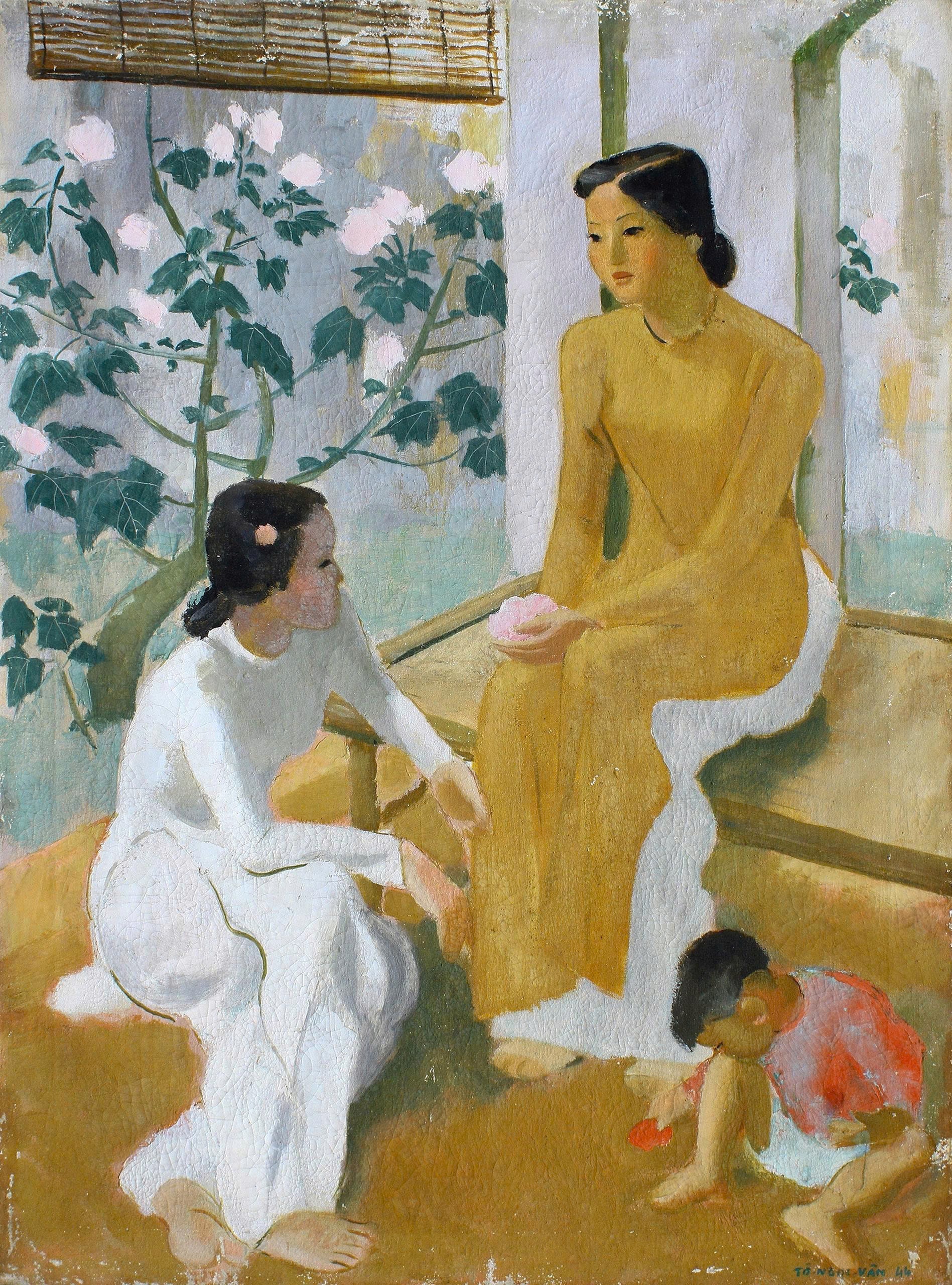 Two young women and a child