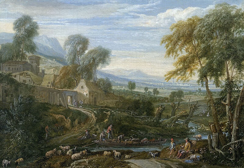 Landscape with Shepherds and Flock