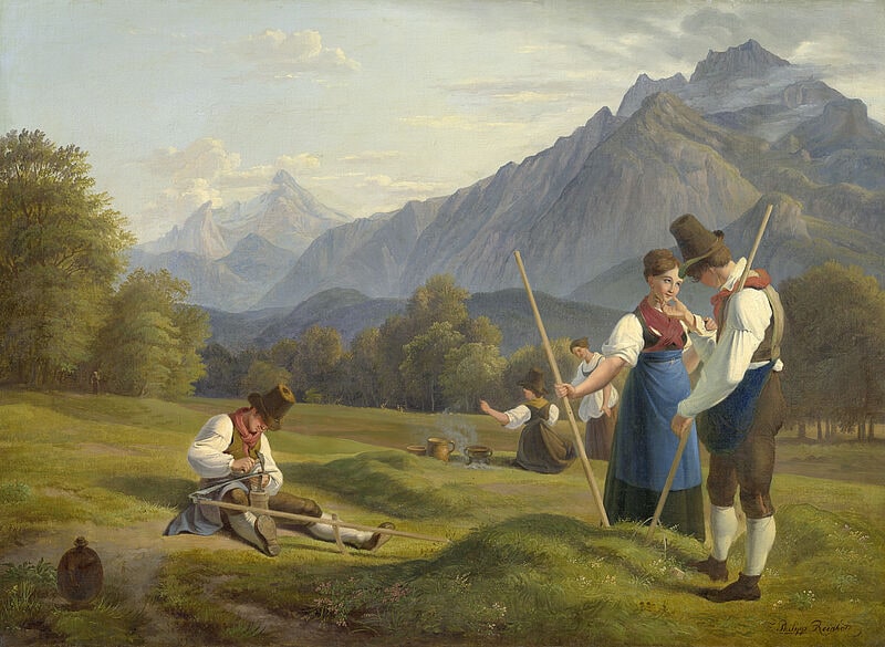 Salzburger Landschaft mit Untersberg und Watzmann