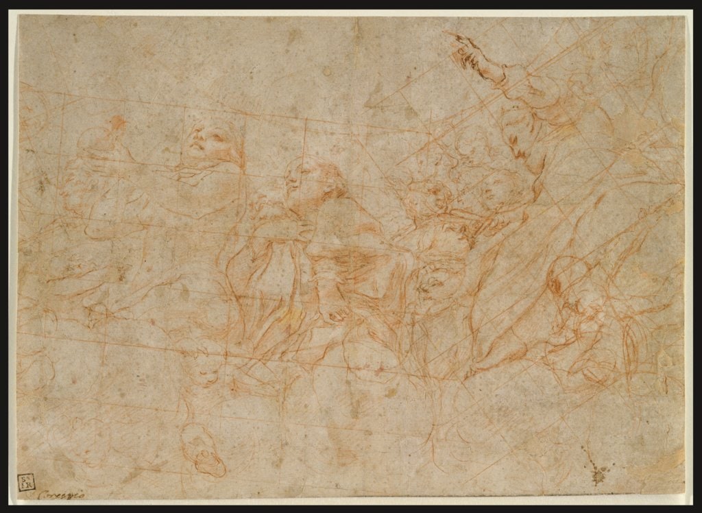 Detail study for the cupola fresco depicting the Assumption of the Virgin in the cathedral of Parma