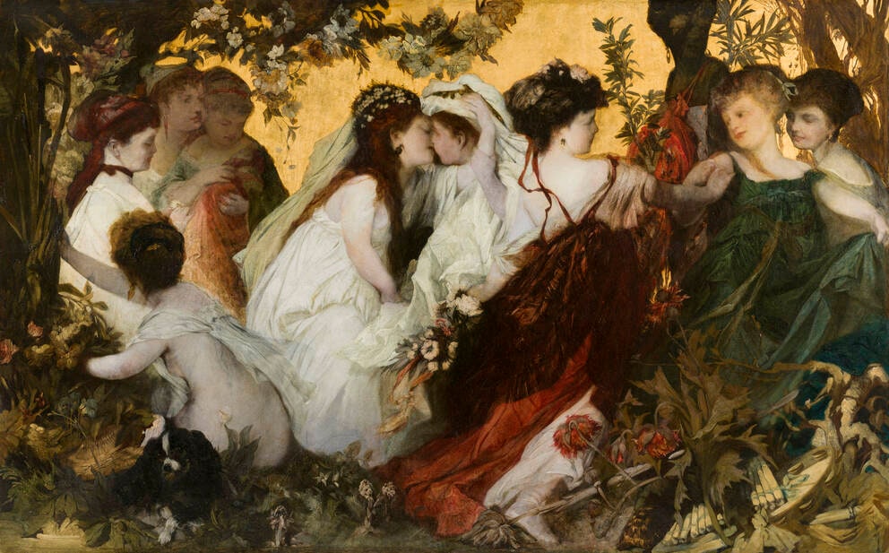 Modern Cupids, Triptych, Left Panel