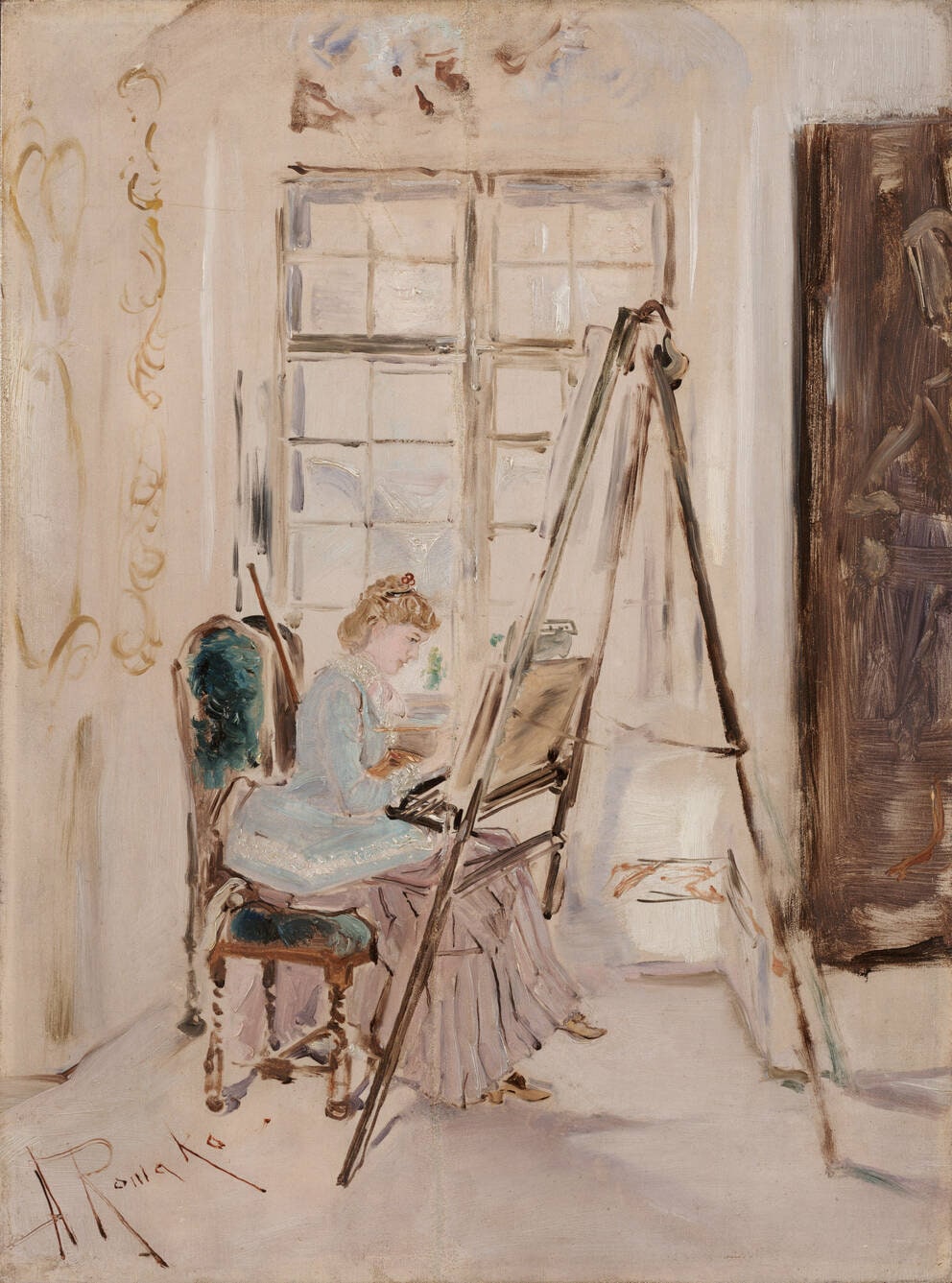 Countess Maria Magda Kuefstein at the Easel