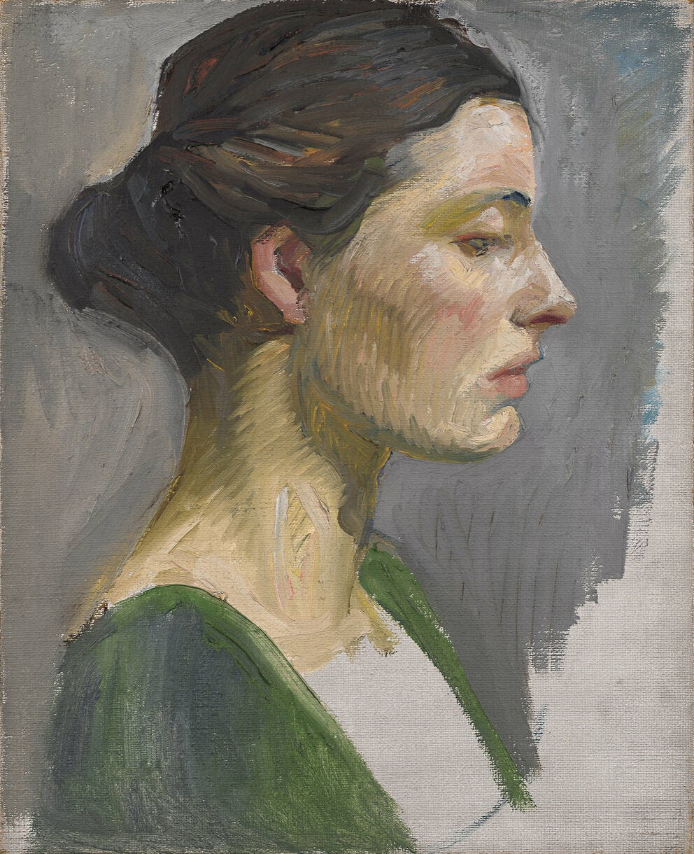Portrait of Melitta Feldkircher [married name: Löffler], in Profile to the Right, unfinished