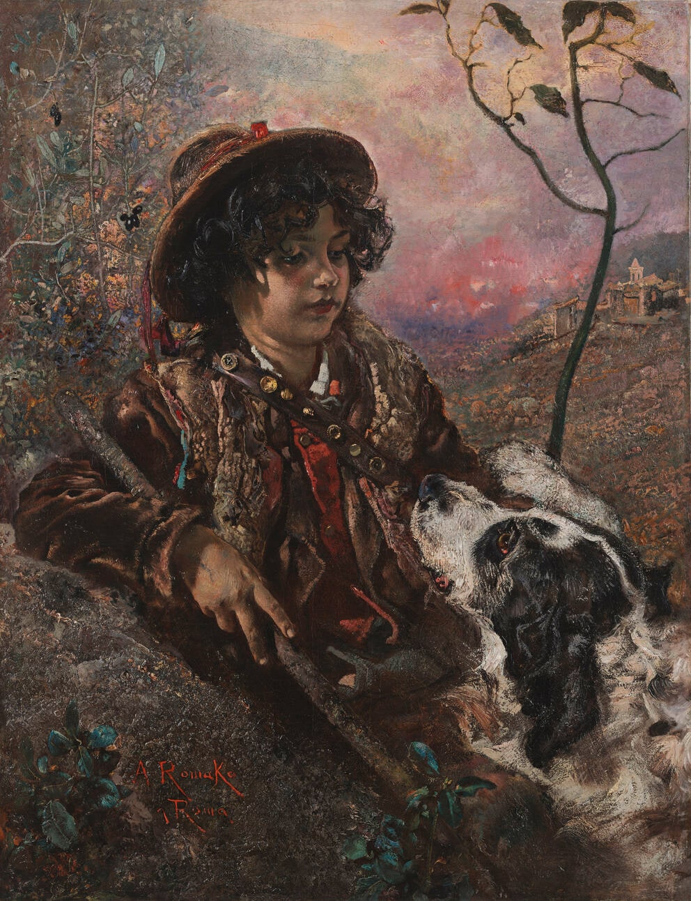 Young Italian Shepherd with Dog