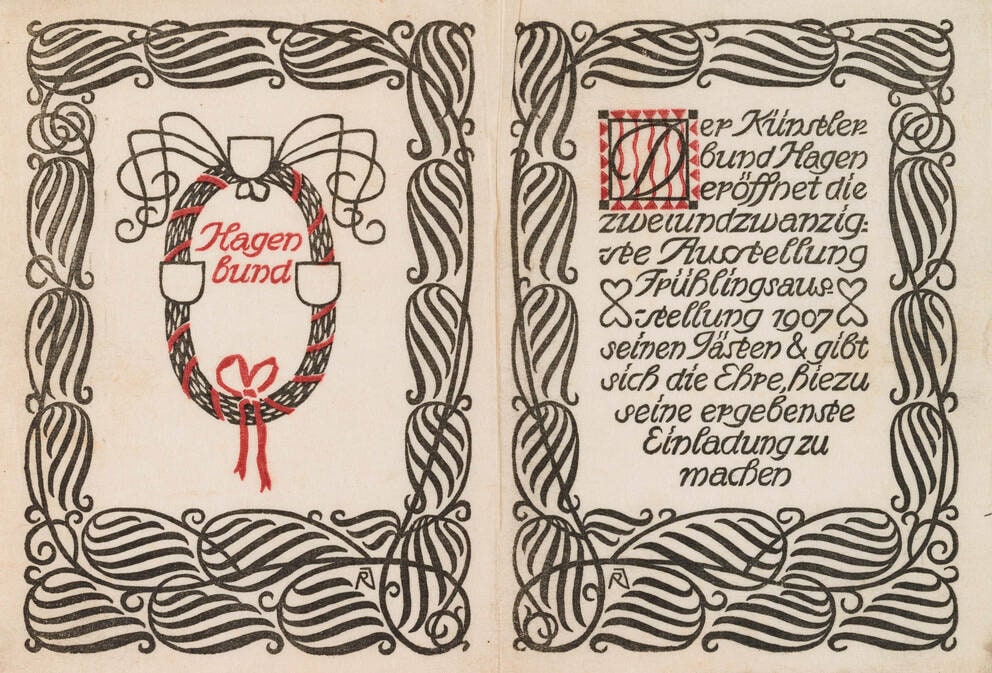 Invitation Card for the *22nd Hagenbund Exhibition, Spring Exhibition*