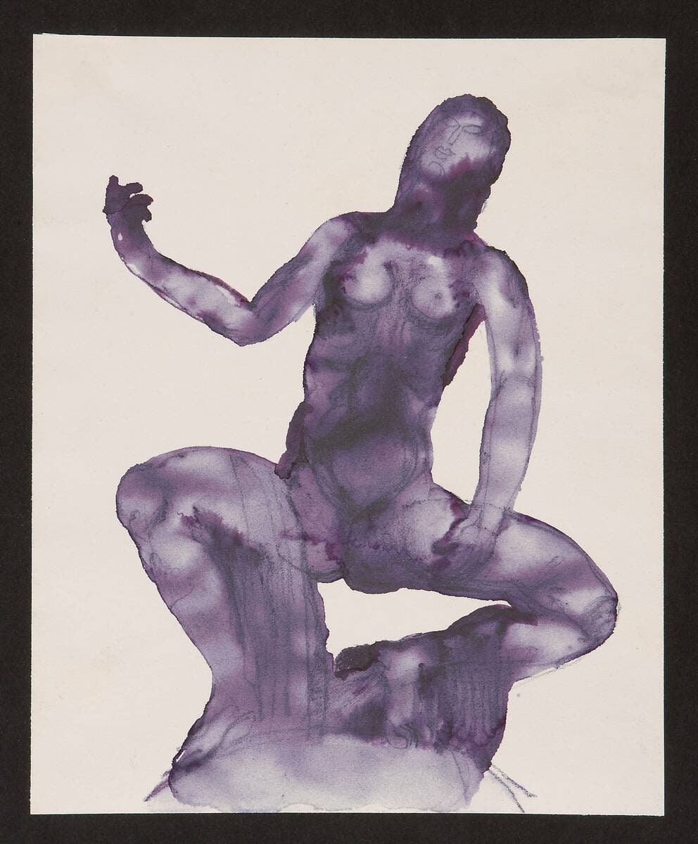 Squatting Female Nude