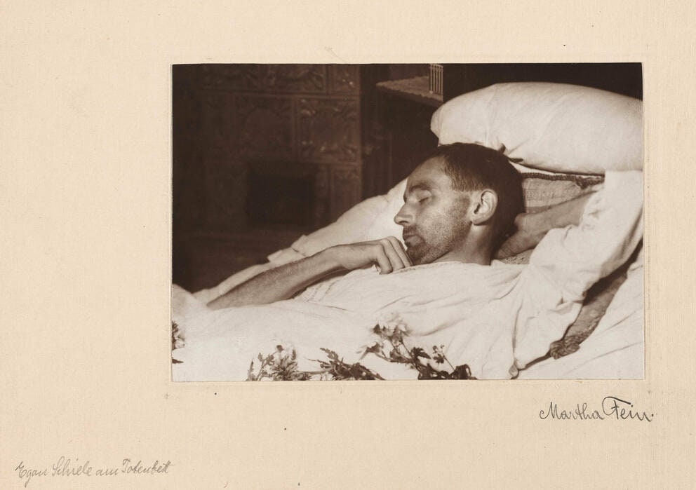 Egon Schiele on His Deathbed