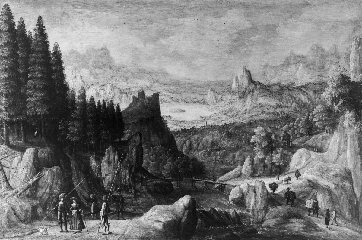 Flußtal zwischen Gebirgen