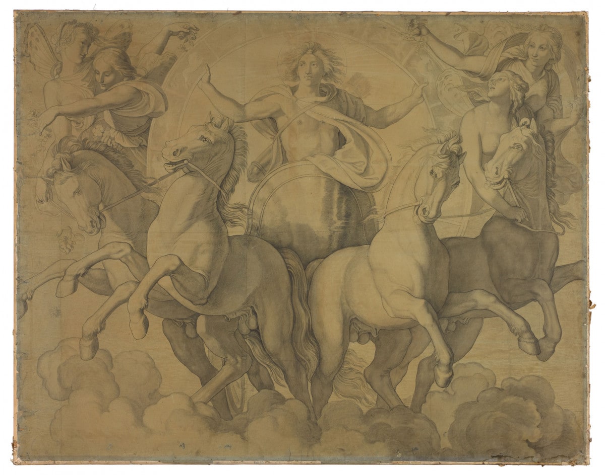 Der Mittag (Der Wagen des Apollo). Karton zu den Deckenbildern der Münchner Glyptothek