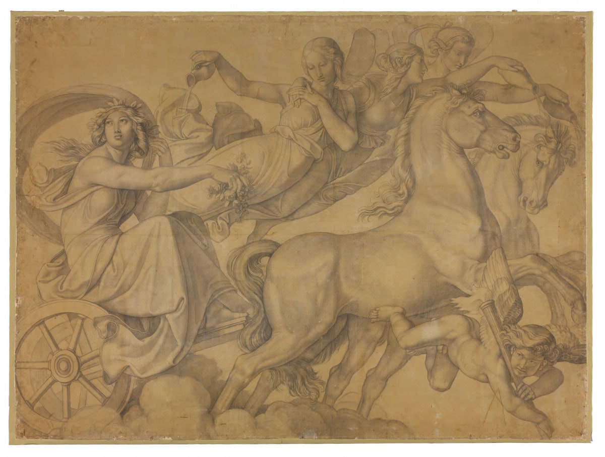 Der Morgen (Der Wagen der Eos). Karton zu den Deckenbildern der Münchner Glyptothek