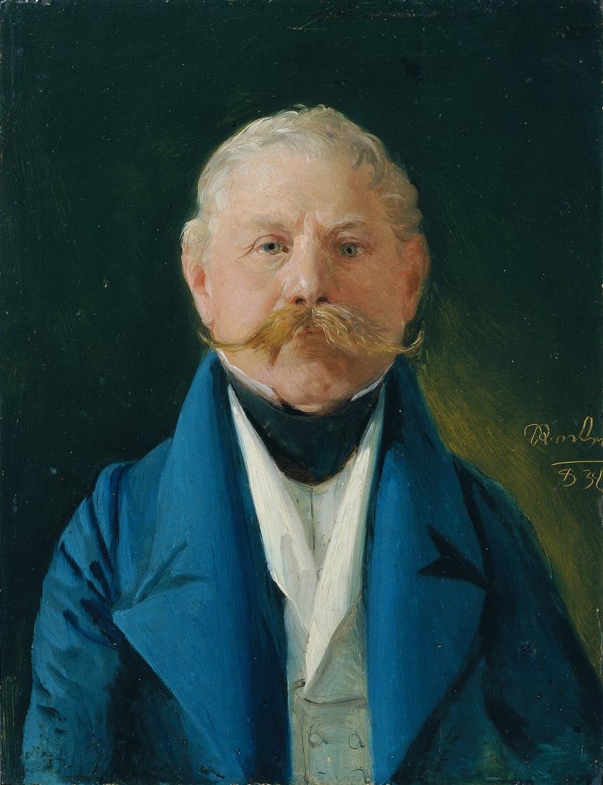 Man in Blue Jacket and White Waistcoat