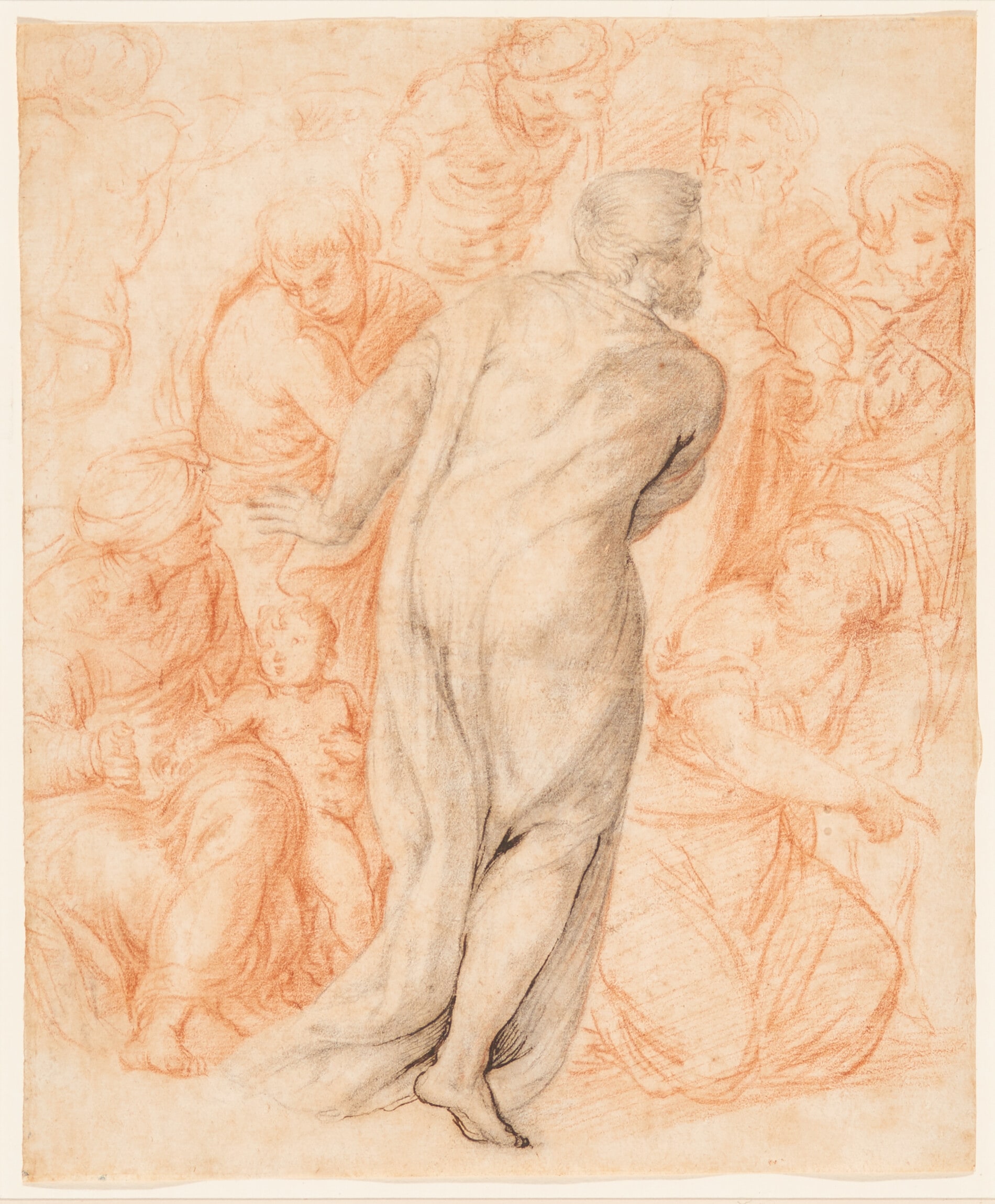 Study of figures for the Vatican fresco 'The Reconciliation between Pope Alexander III and the Emperor Fredrick II'