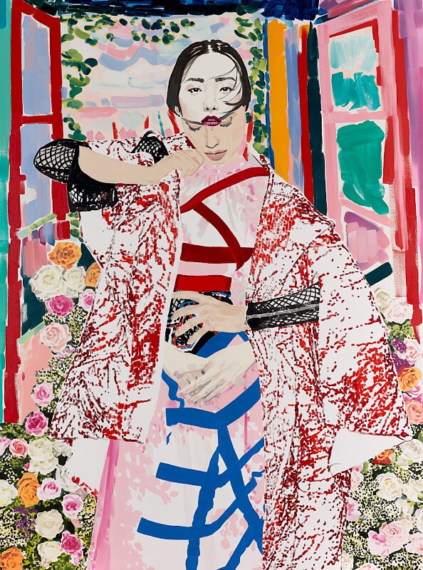 Leonora: Arrangement in Radiant Magenta and Cadmium Red Light