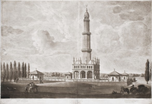The Turkish Tower at Eisgrub with the Four Pavilions