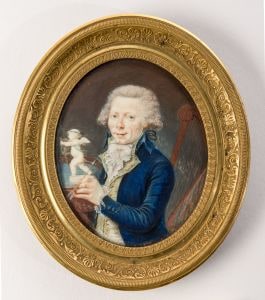 Unknown gentleman in manner of Louis Marie Autissier, Watercolour on ivory.