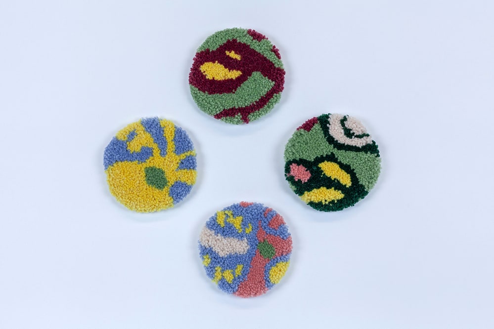 Hicks Flowers Tufted Coasters