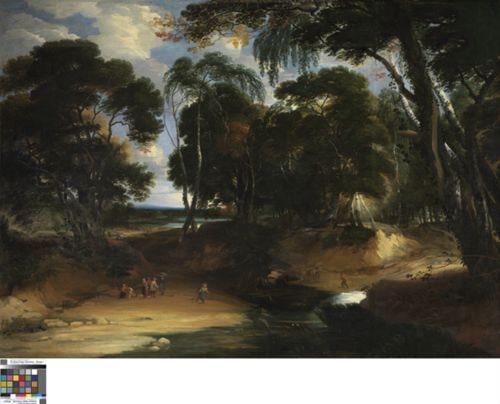 Wooded Landscape with Ford