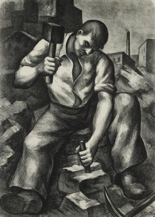 Worker with Mallet