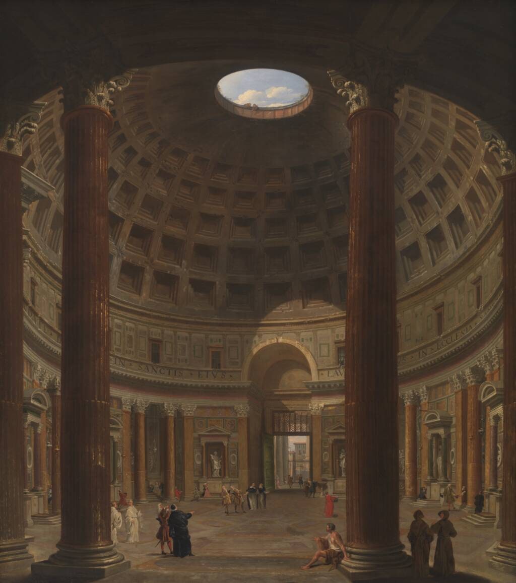 Det indre af Pantheon i Rom