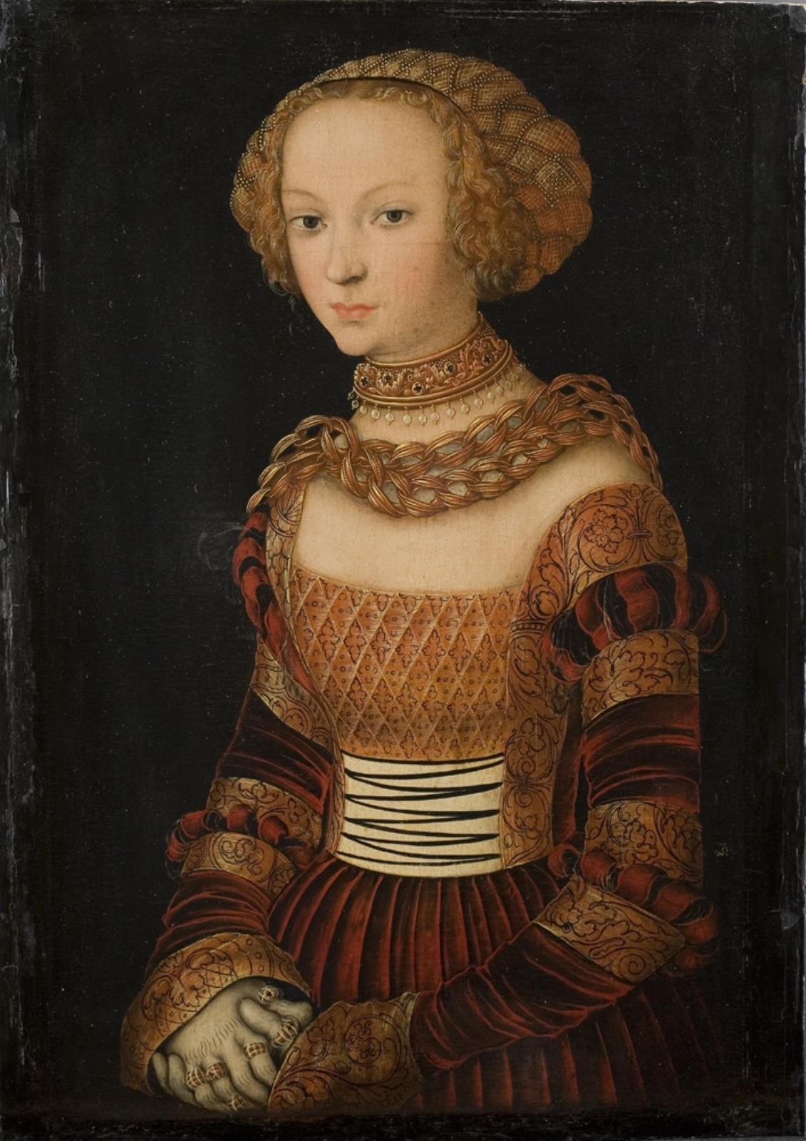 Portræt af en ung kvinde. Prinsesse Emilie af Sachsen?