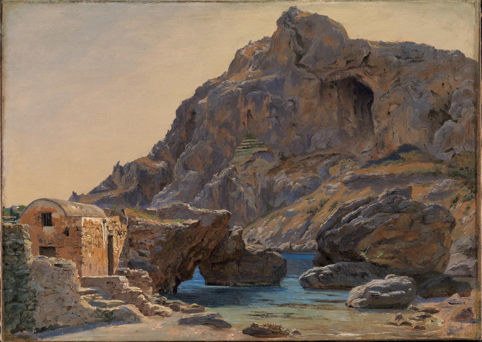 Parti fra Marina Piccola på Capri. Eftermiddagsbelysning