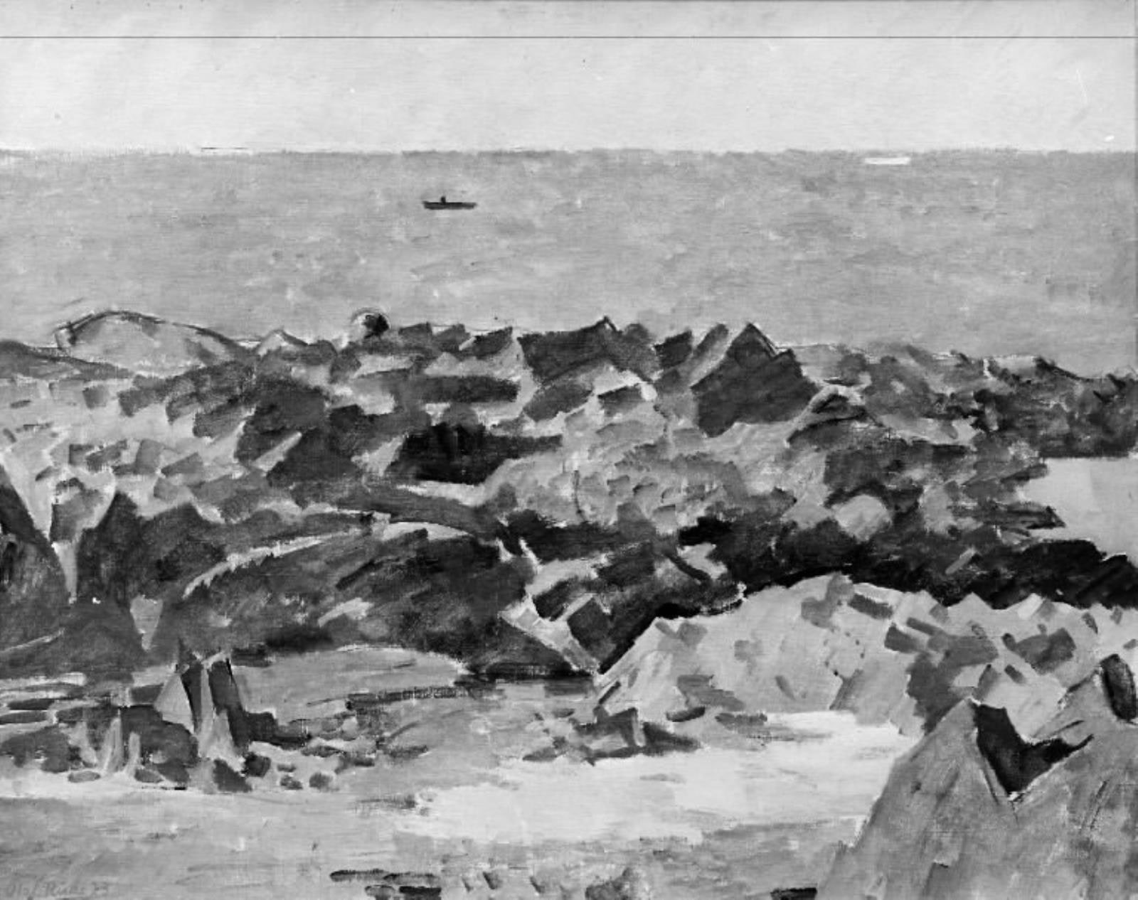 Klipper i aftensol. Bornholm