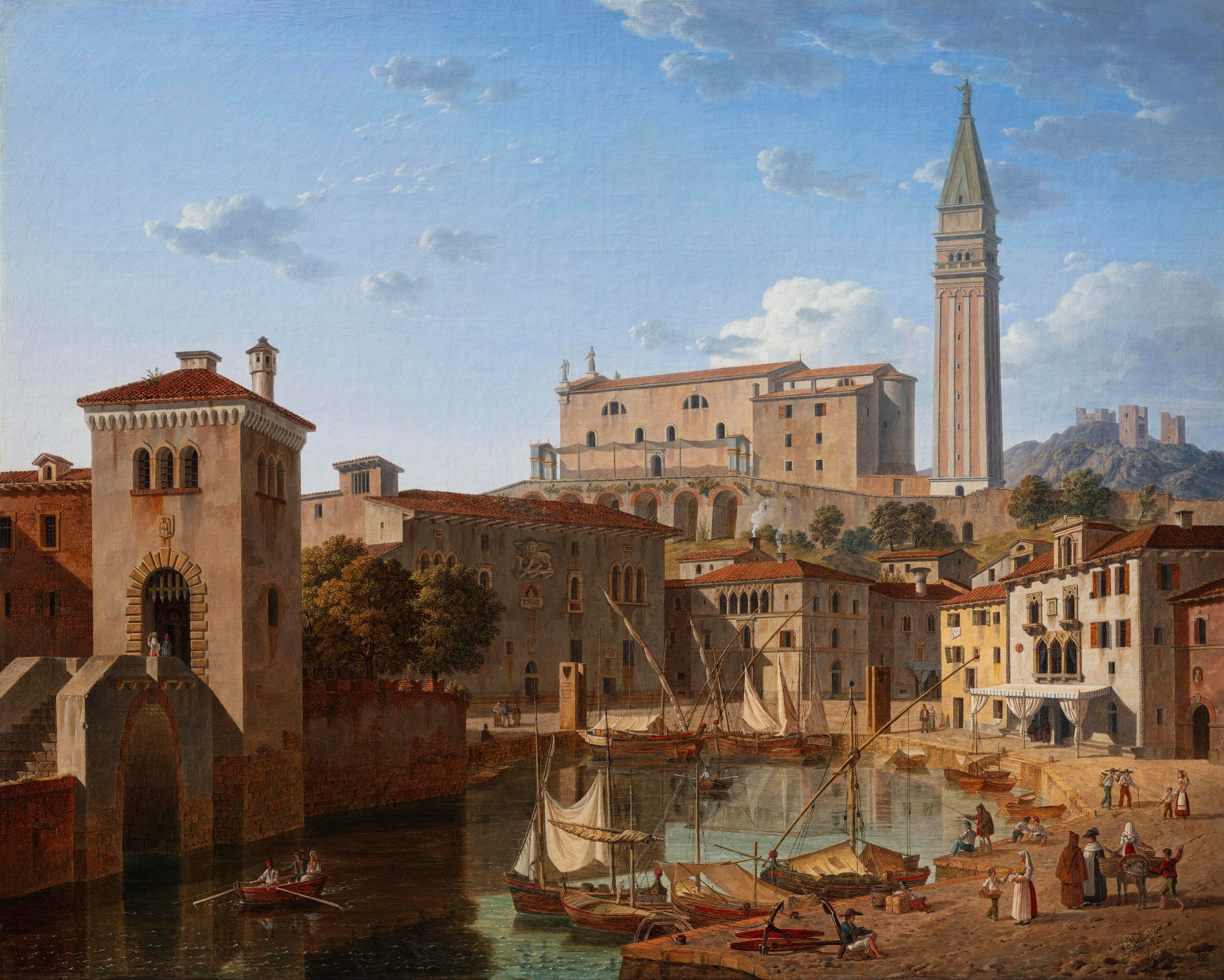 View of the Harbour at Pirano, Istria