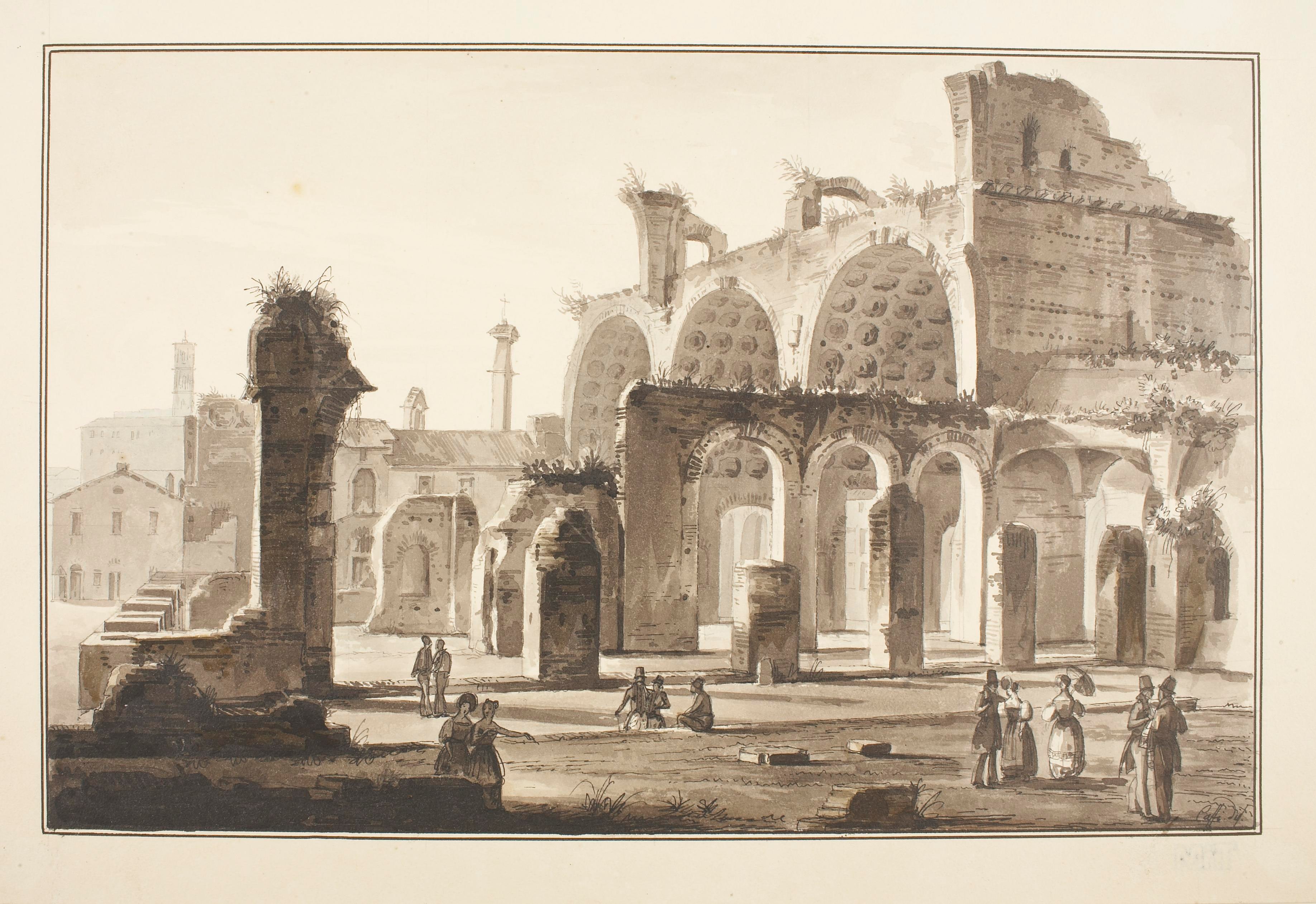 The Ruins of Basilica Constantiniana at Forum in Rome
