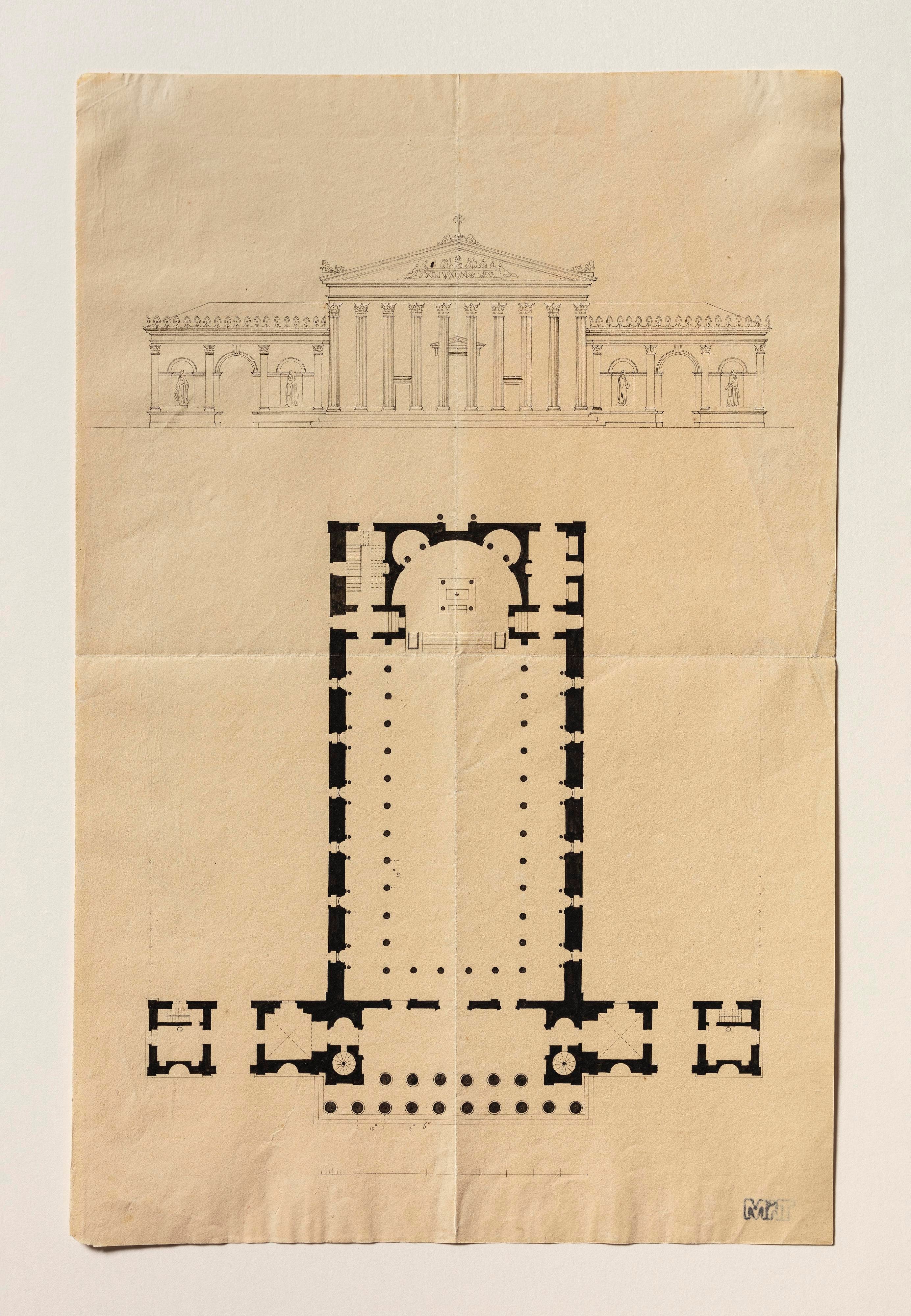 Church with a Basilica's Shape, Ground Plan and Elevation