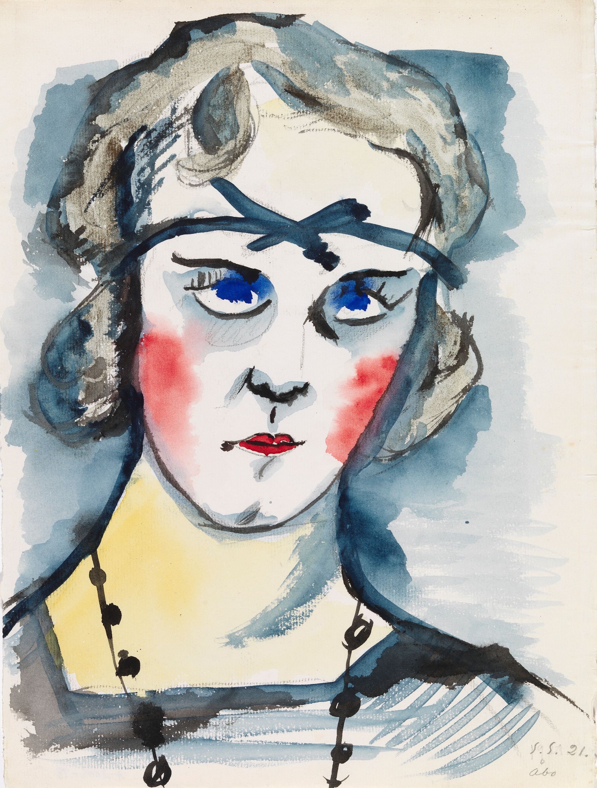 Woman with Red Cheeks