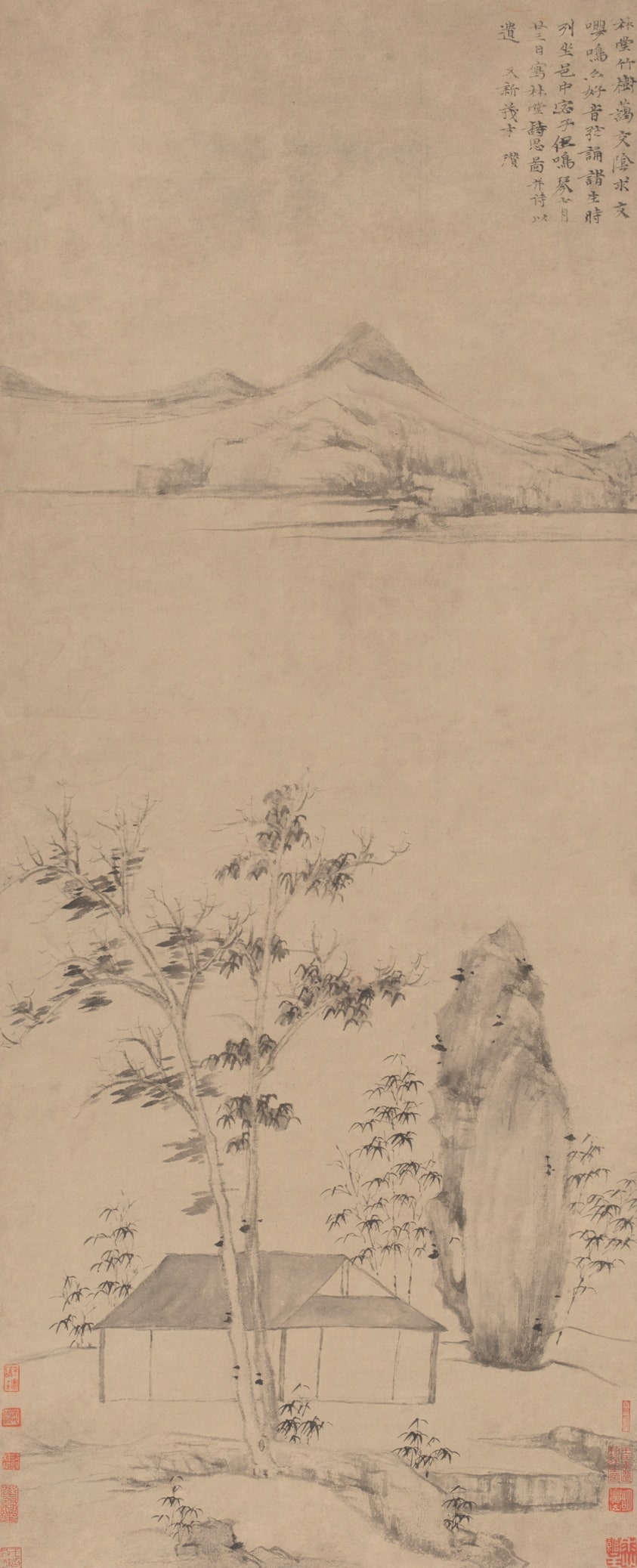 Poetic Thoughts in a Forest Pavilion 林堂詩思圖