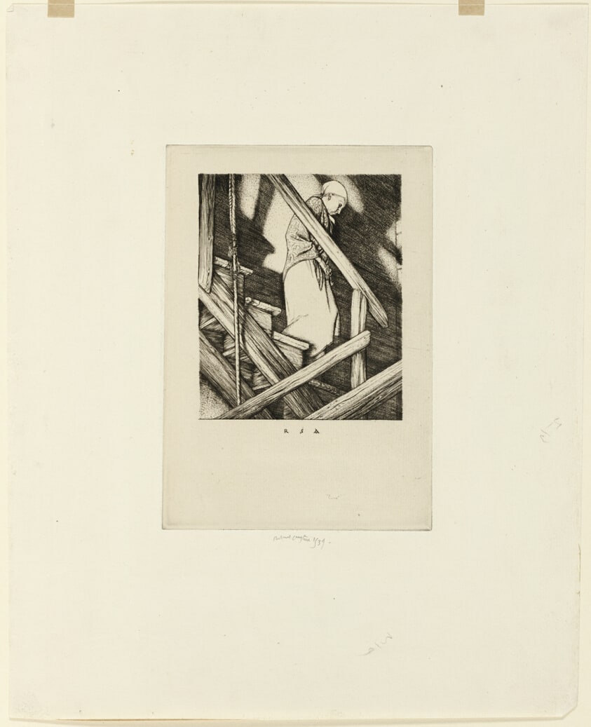 Woman on Wooden Steps