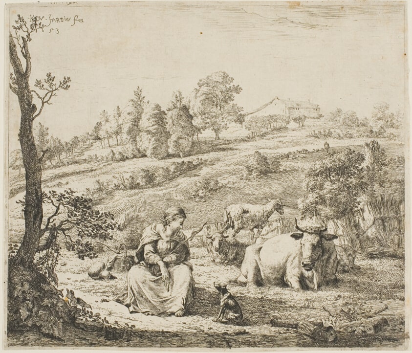 A Shepherdess Speaking to Her Dog