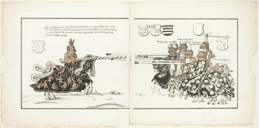 Plate 14b, from Turnier Buch Herzogs Wilhelm des Vierten von Bayern (Tournament Book of Duke Wilhelm IV of Bavaria)