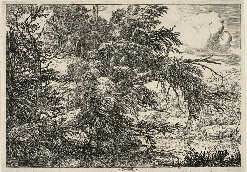 Cottage at the Top of a Hill