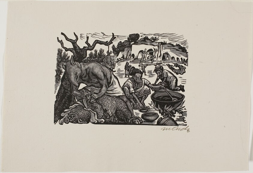 Preparing the Feast in Animal-land, plate 9 from Méndez: 25 Prints