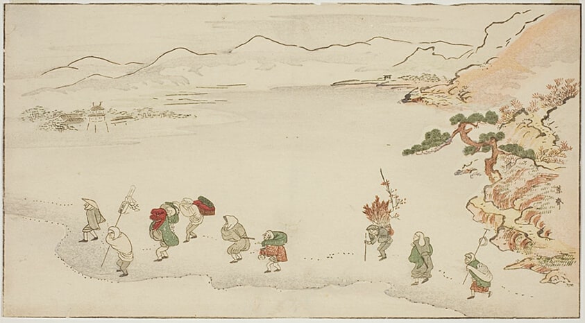 Snowy Landscape with Strollers