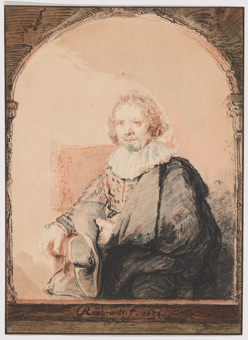 Portrait of a Man in an Armchair, from Collection d'imitations de Dessins d'après les Principaux Maîtres Hollandais et Flamands