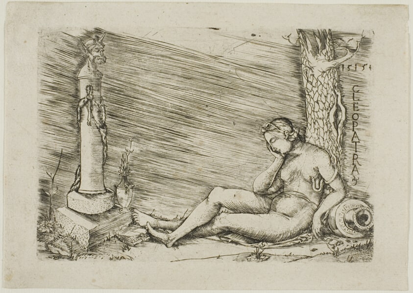 Cleopatra Lying at the Foot of a Tree, with a Term