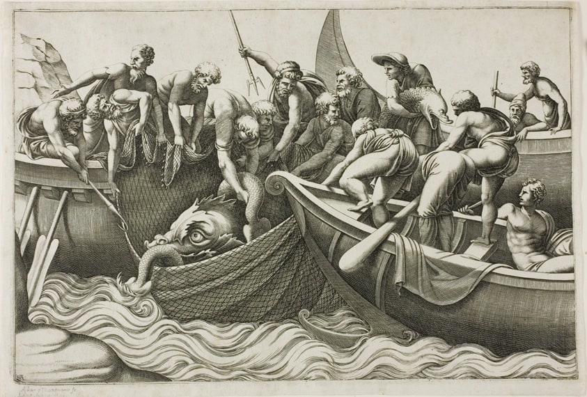 Fishermen Catching a Sea Monster