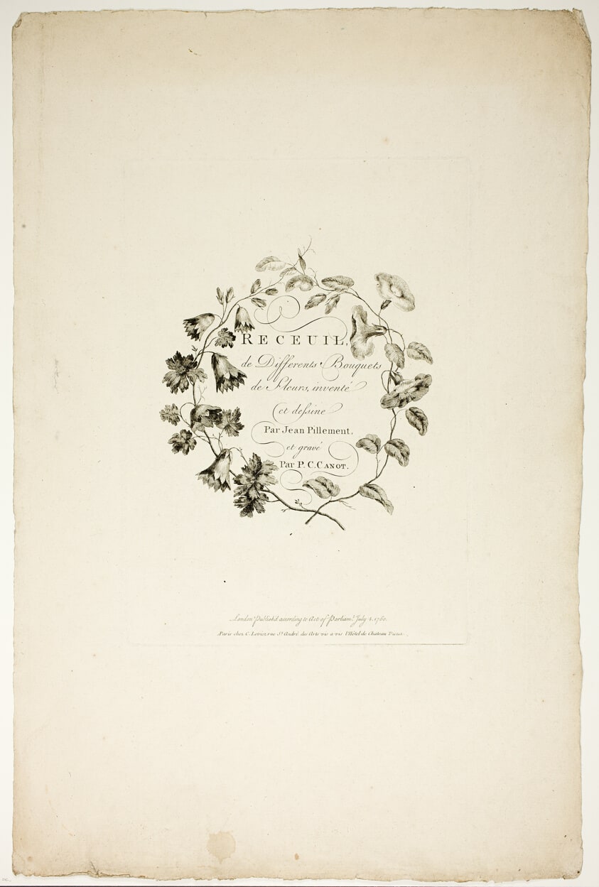 Frontispiece for Receuil de Differents Bouquets de fleurs