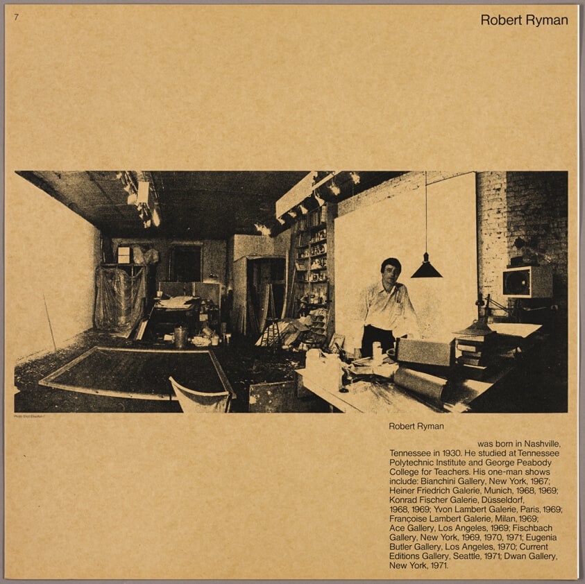 Robert Ryman, from On the Bowery