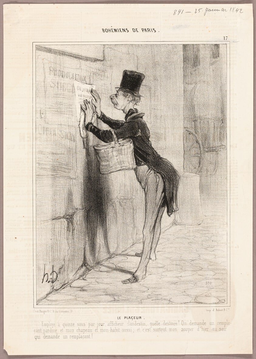 The Poster Man, plate 17 from Bohémiens de Paris