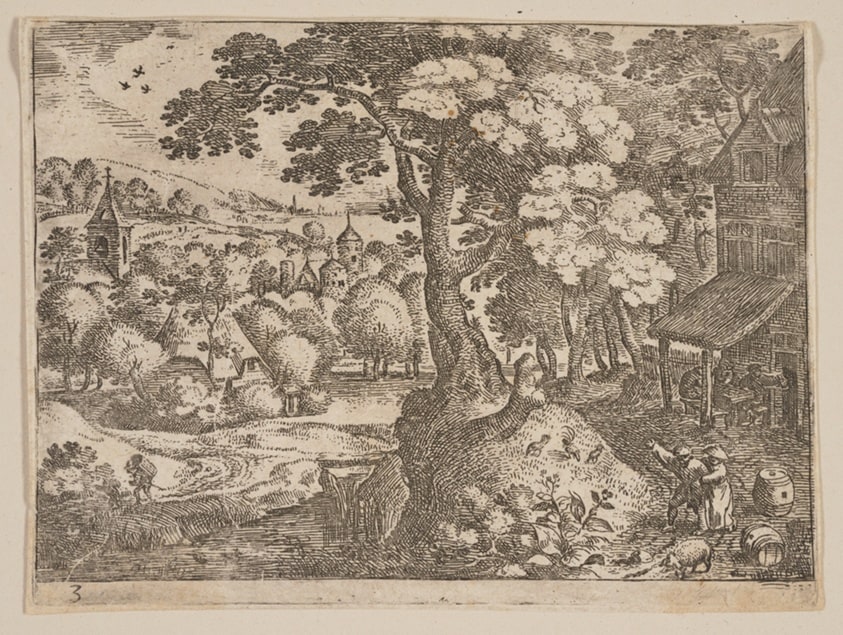 Tavern to Right of a Path, from Landscapes