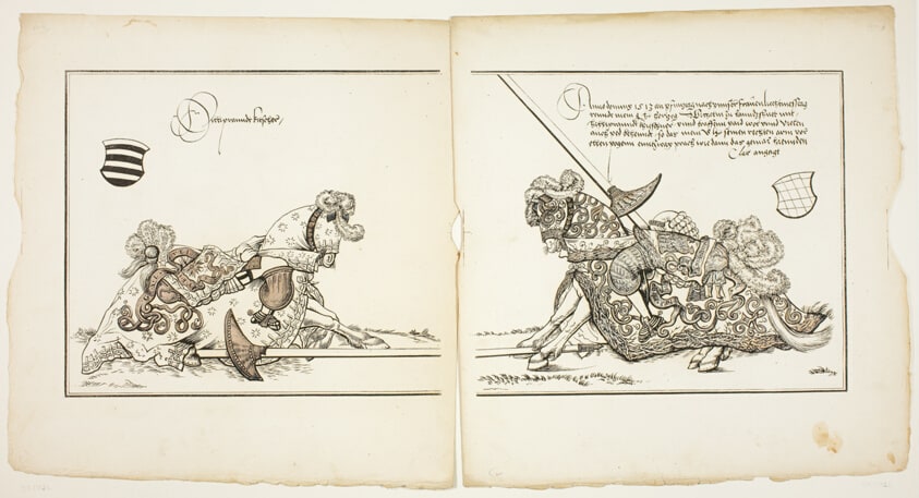 Plate 18b, from Turnier Buch Herzogs Wilhelm des Vierten von Bayern (Tournament Book of Duke Wilhelm IV of Bavaria)