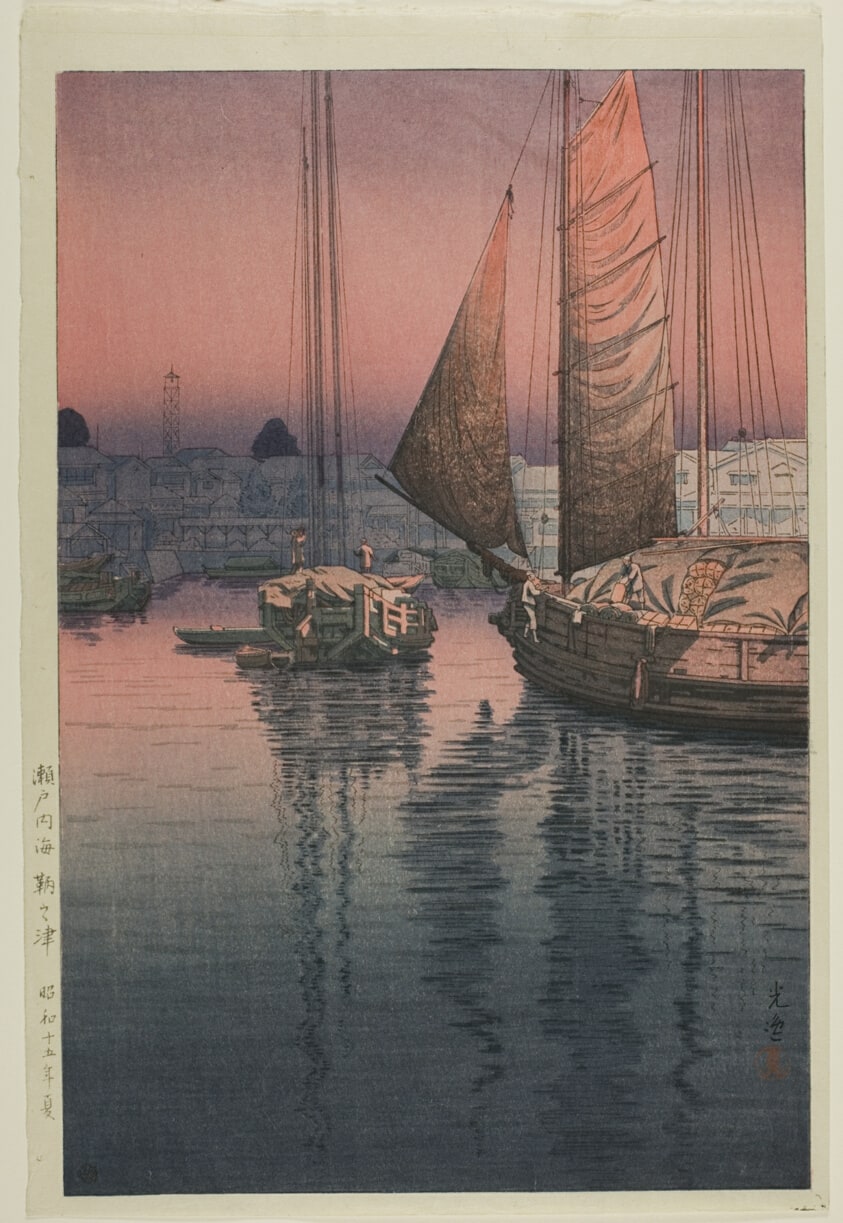 Sunset at Tomonotsu, Inland Sea